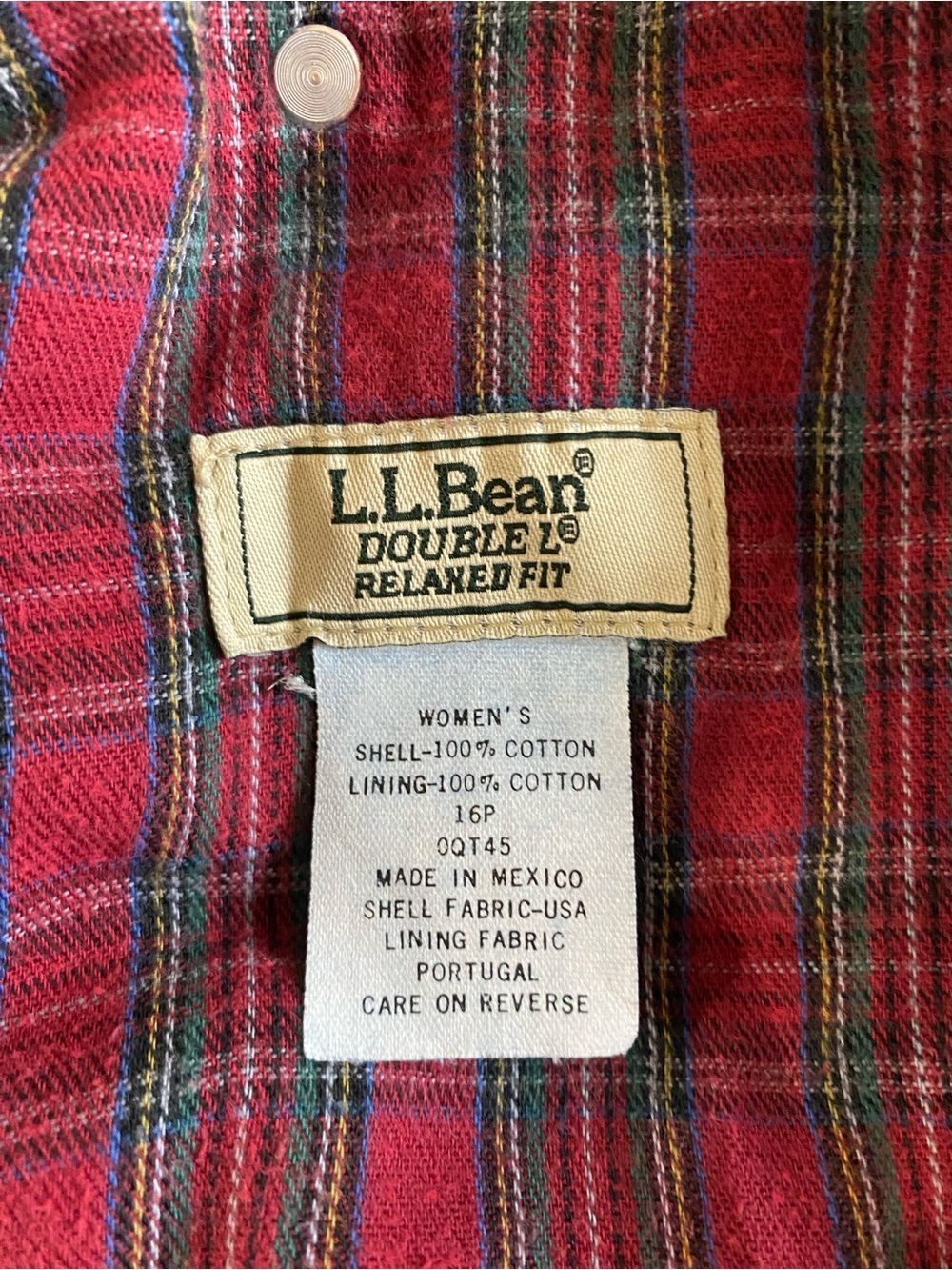 LL BEAN Thick Red Flannel-Lined Cotton Denim Jeans WMNS 16P Vintage 90s Cottage - Picture 3 of 8